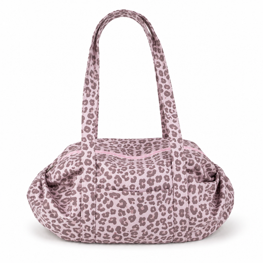 Leopard Print Duffle Shoulder Bag