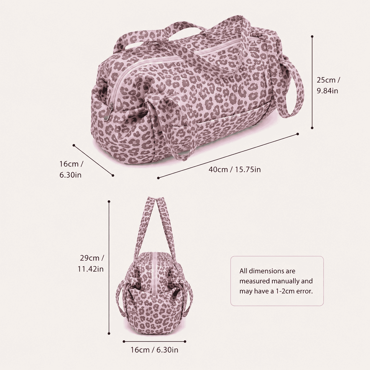 Leopard Print Duffle Shoulder Bag