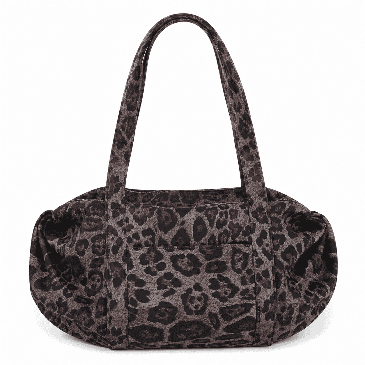 Leopard Print Duffle Shoulder Bag