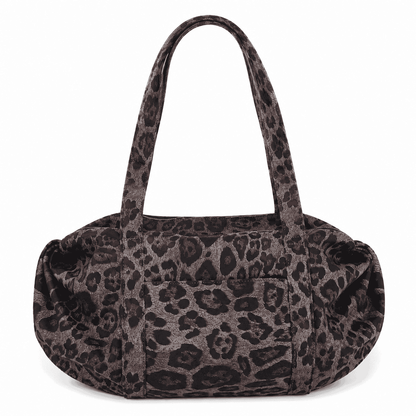 Leopard Print Duffle Shoulder Bag