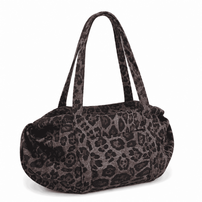 Leopard Print Duffle Shoulder Bag