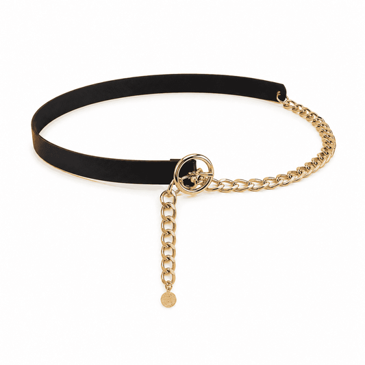 Black & Gold Chain Waist Belt