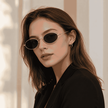 Gold Oval Sunglasses