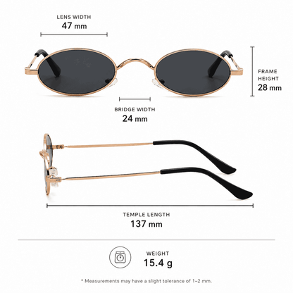 Gold Oval Sunglasses