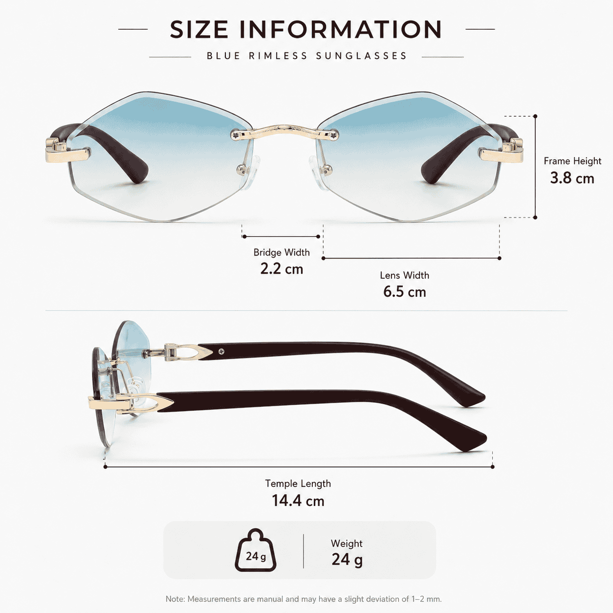 Geometric Rimless Sunglasses