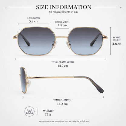 Blue Gradient Geometric Sunglasses