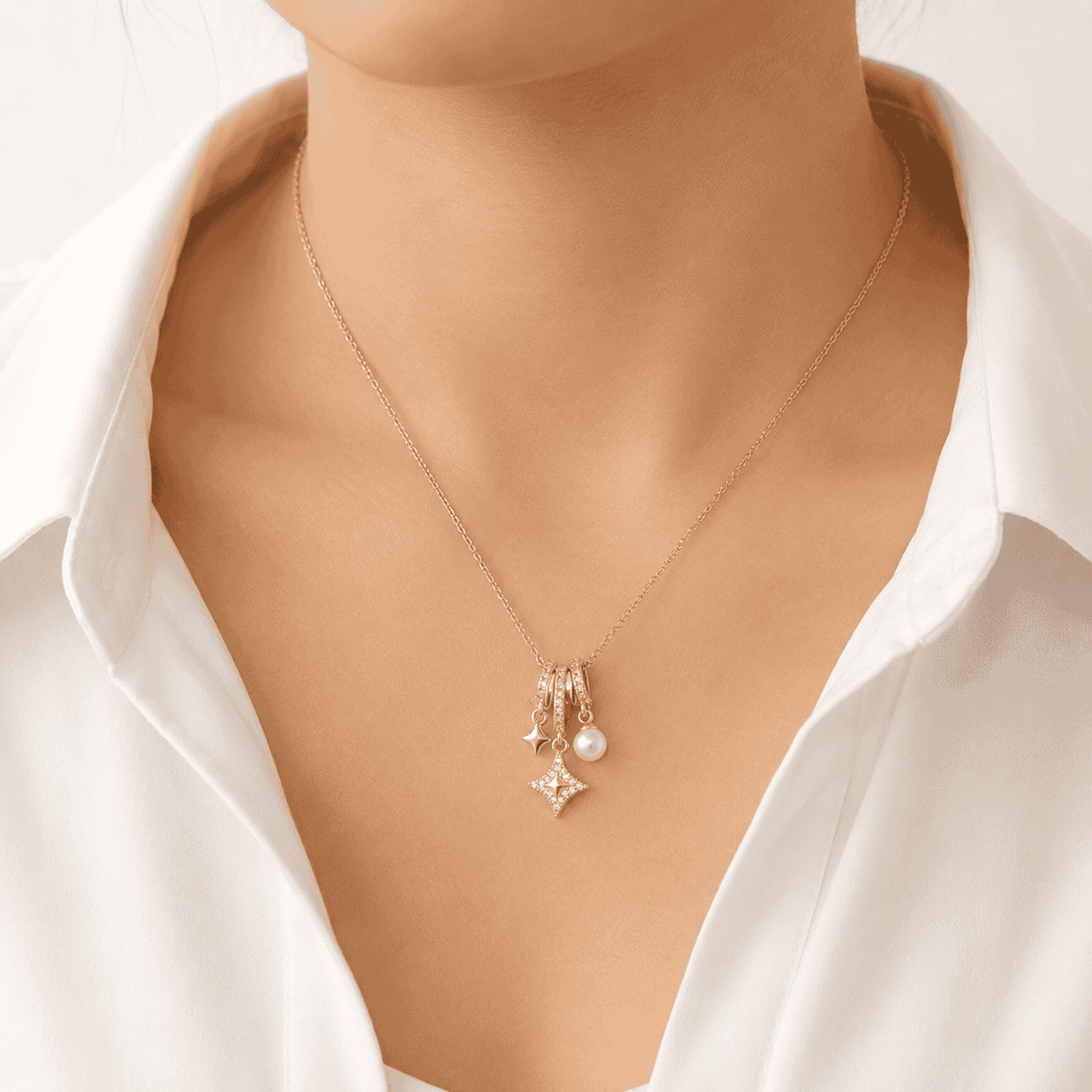Single Star 18K Gold Plated Drop Necklace