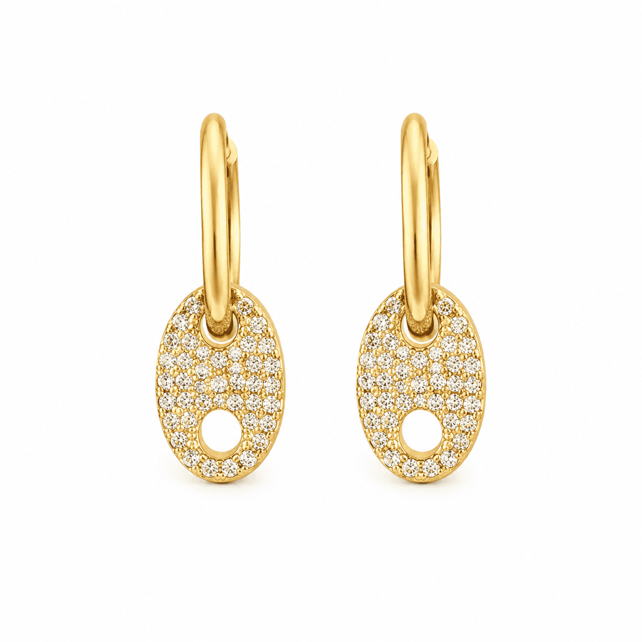 Celia Gold Charm Hoop Earrings