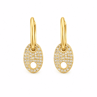 Celia Gold Charm Hoop Earrings