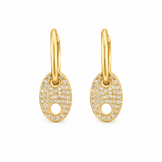 Celia Gold Charm Hoop Earrings
