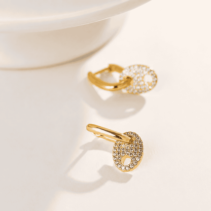 Celia Gold Charm Hoop Earrings