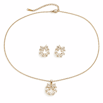 Pearl Bow Jewelry Set