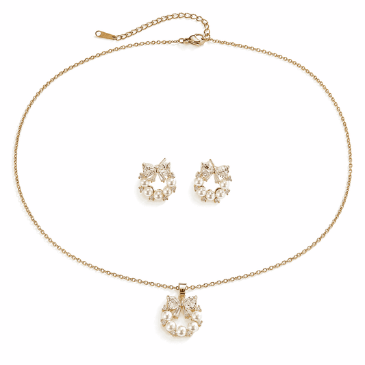 Pearl Bow Jewelry Set