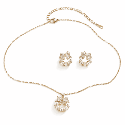 Pearl Bow Jewelry Set