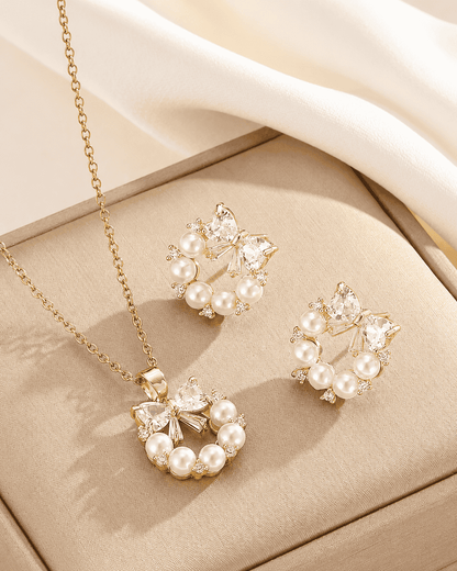Pearl Bow Jewelry Set
