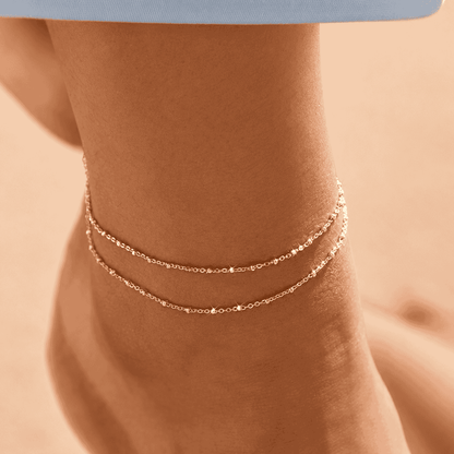 Luna Double Layer Gold Anklet