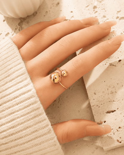 Duo Sphere Gold Ring