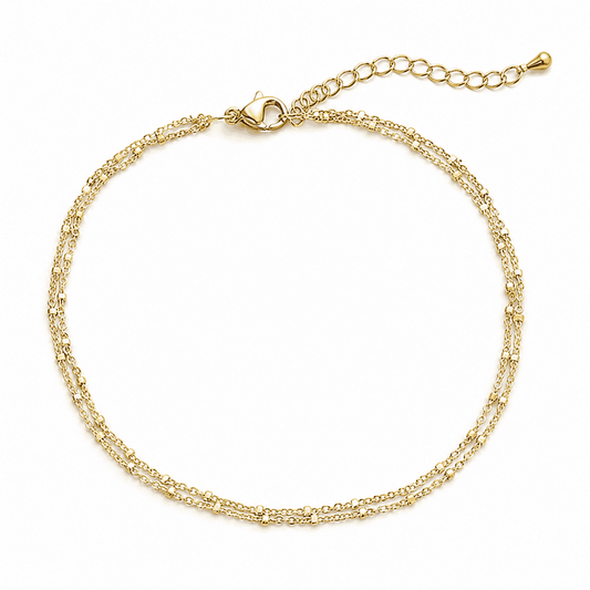 Luna Double Layer Gold Anklet