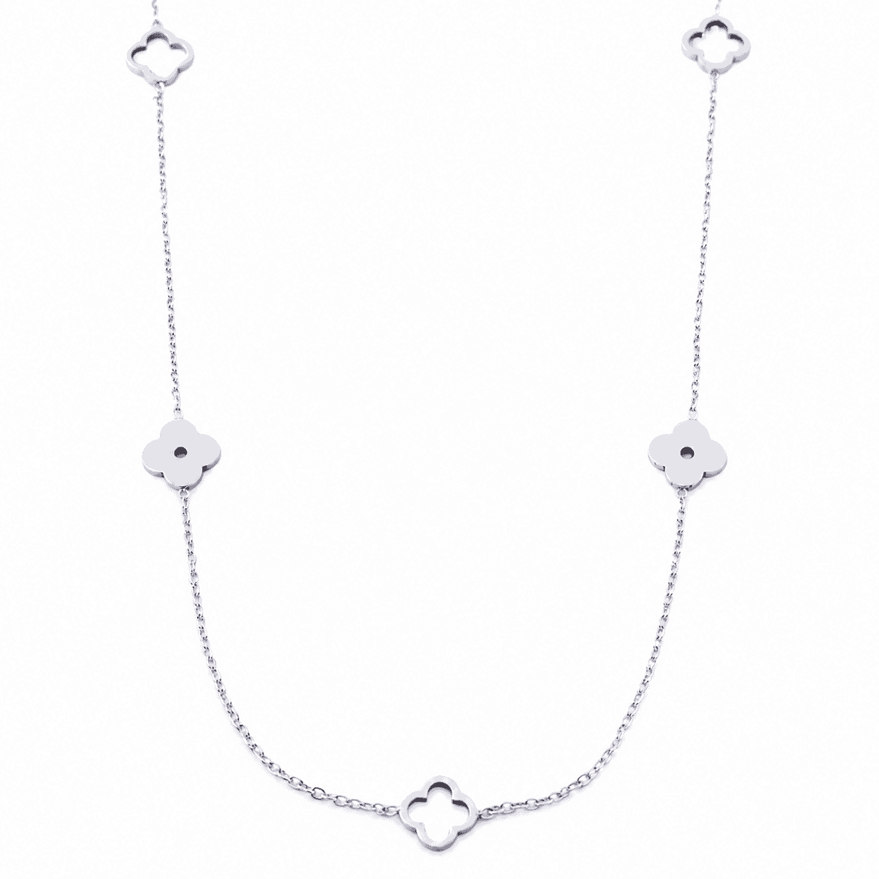 Silver Clover Charm Necklace
