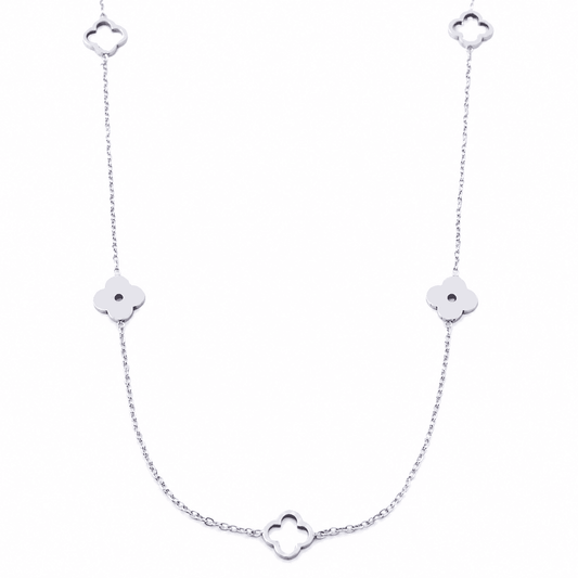Silver Clover Charm Necklace
