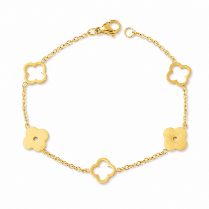 Gold Clover Charm Bracelet