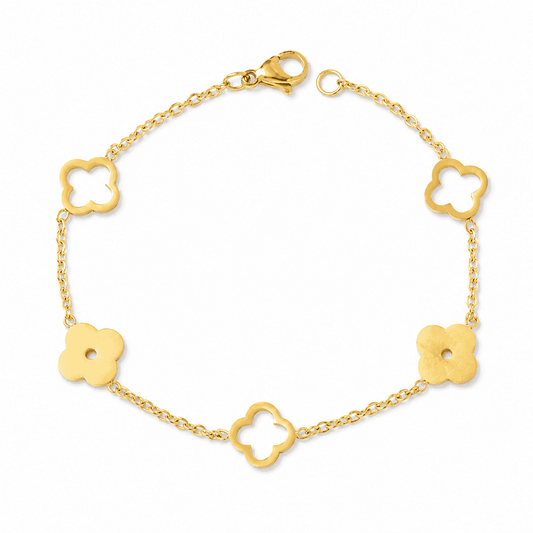 Gold Clover Charm Bracelet