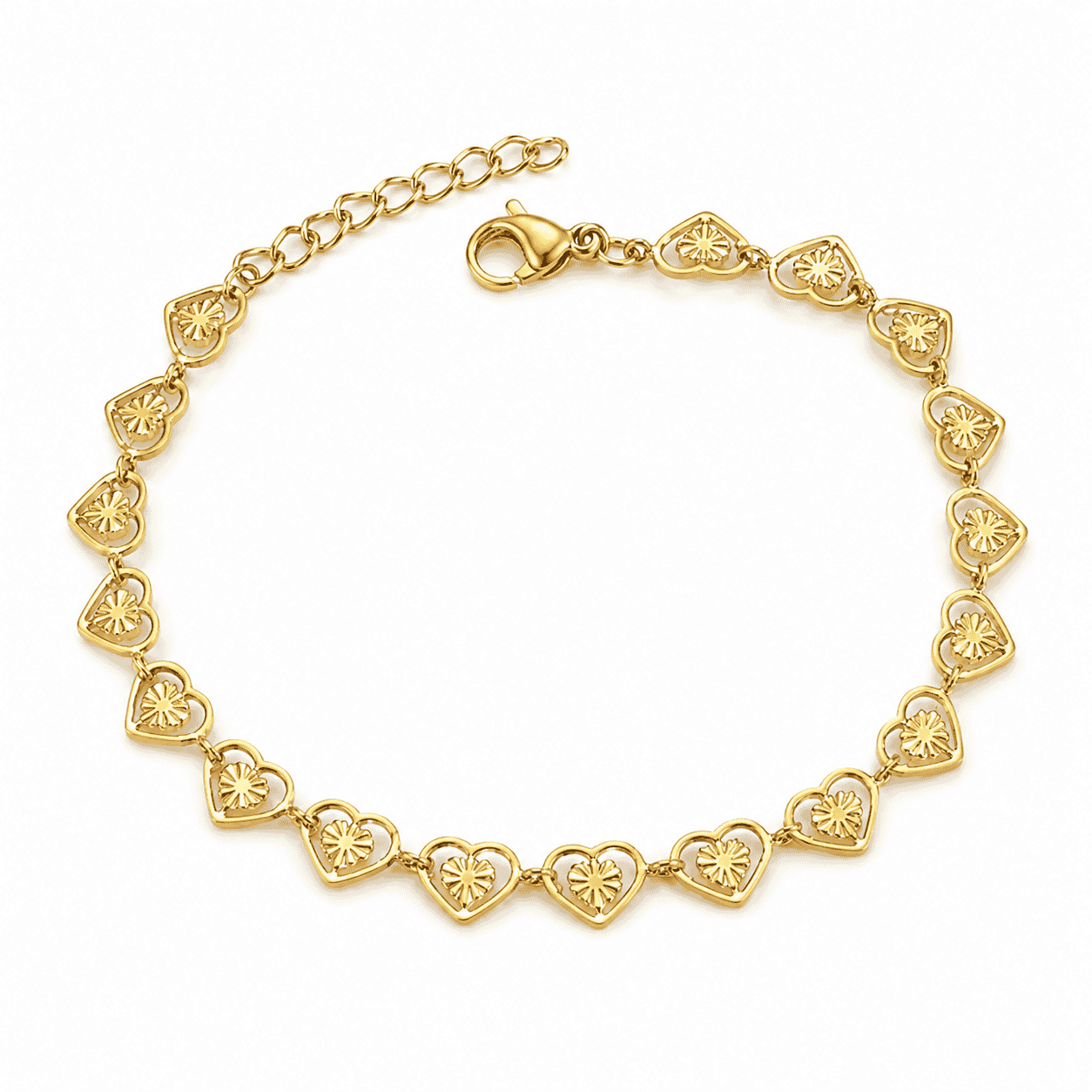 Amelia Heart Gold Bracelet