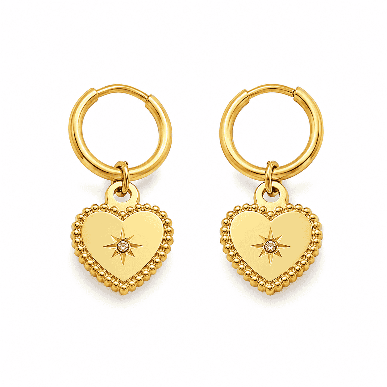 Stella Heart Hoop Earrings