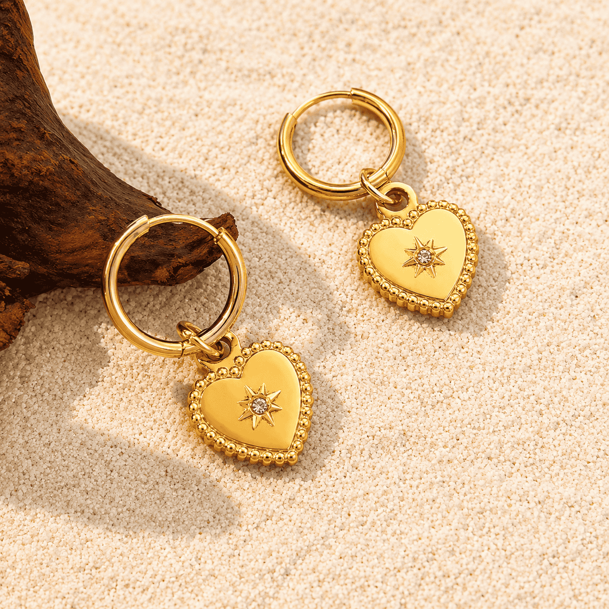 Stella Heart Hoop Earrings