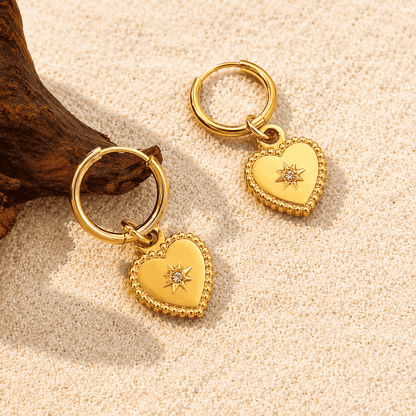 Stella Heart Hoop Earrings