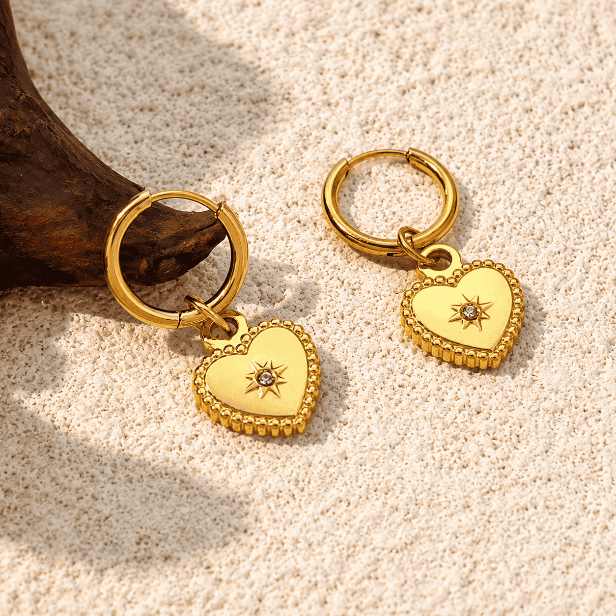 Stella Heart Hoop Earrings