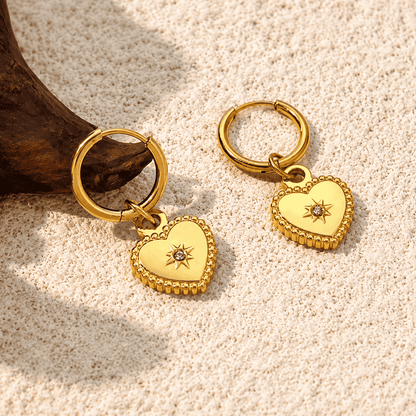 Stella Heart Hoop Earrings