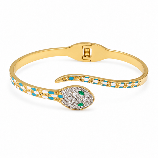 Azure Serpent Cuff Bracelet