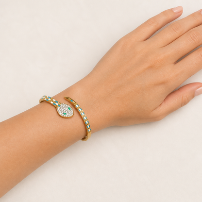Azure Serpent Cuff Bracelet