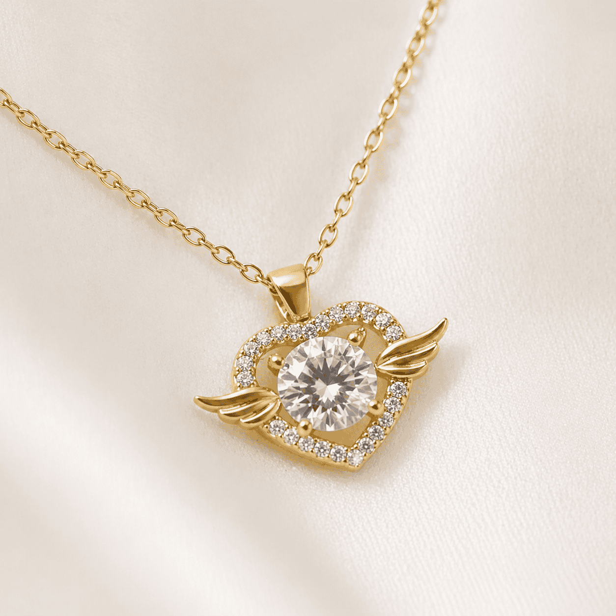 Celestial Heart Wings Necklace