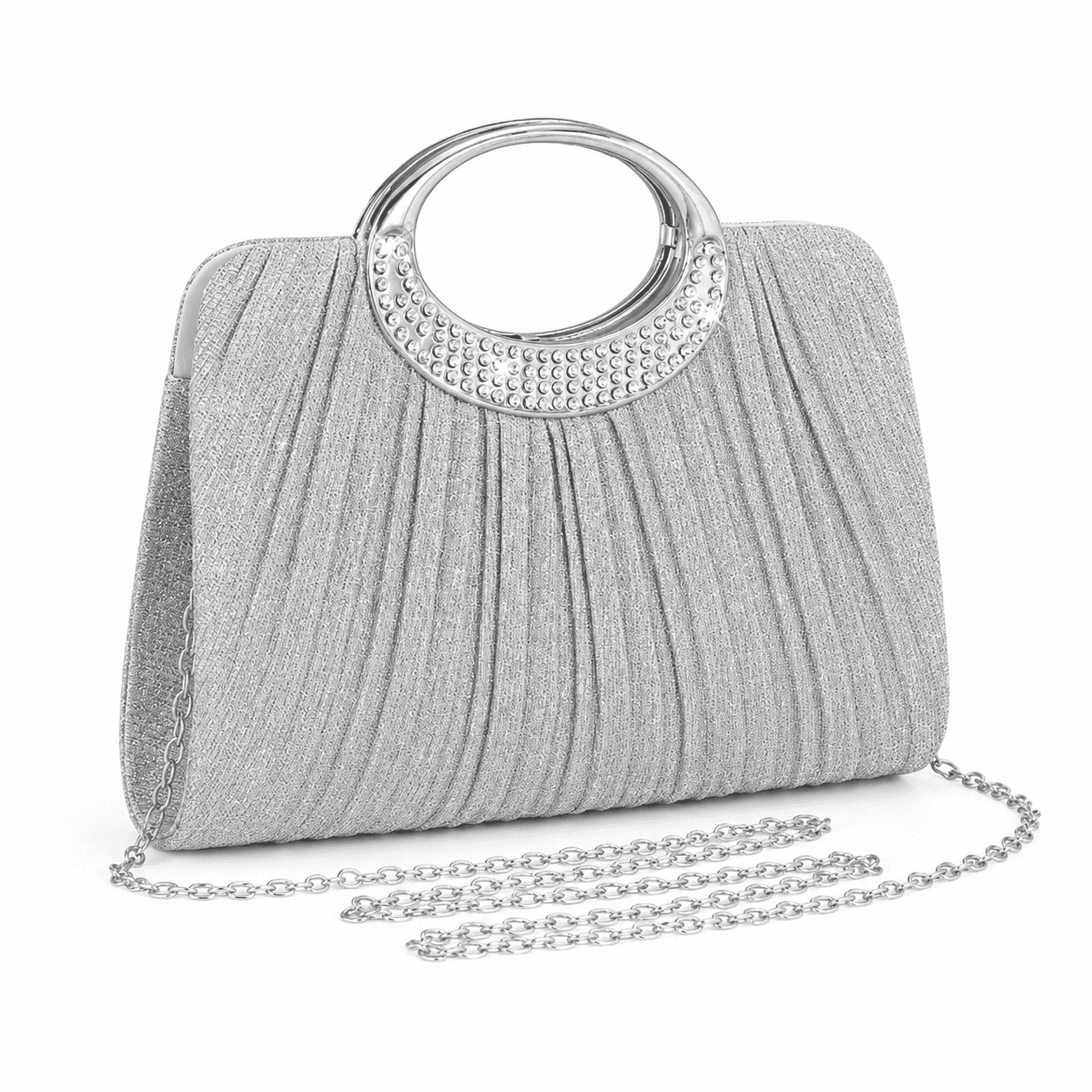Rhinestone Handle Evening Clutch