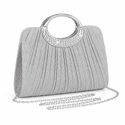 Rhinestone Handle Evening Clutch