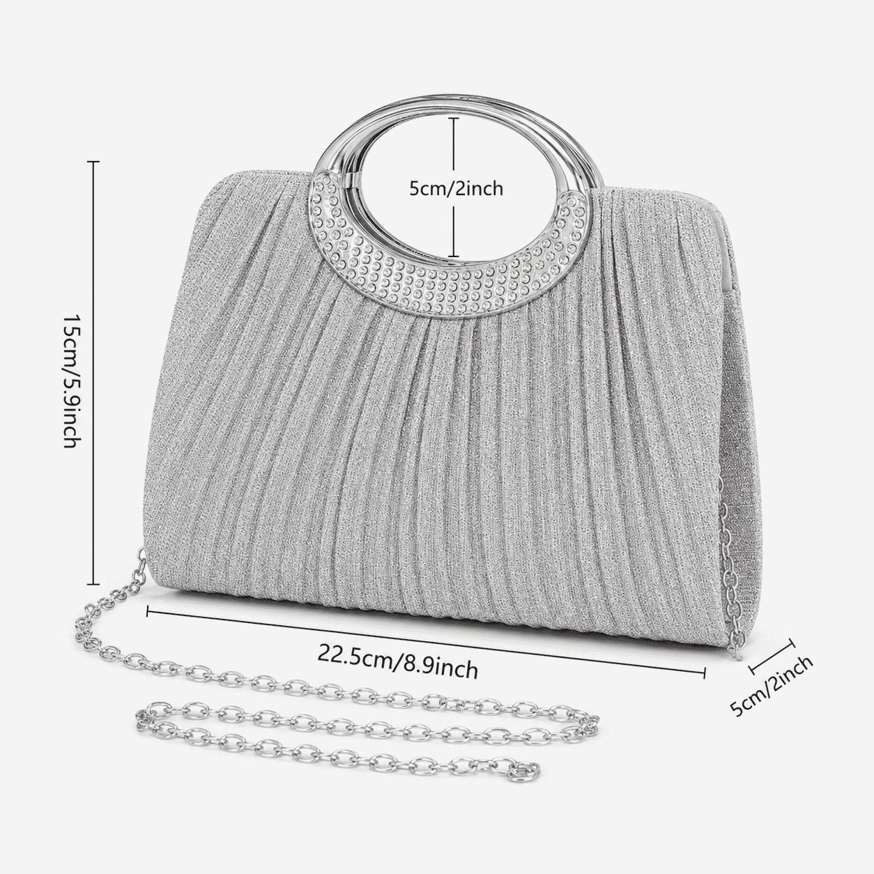 Rhinestone Handle Evening Clutch