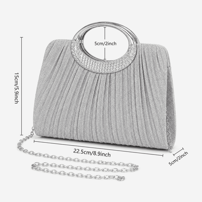 Rhinestone Handle Evening Clutch
