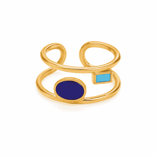 Ovi 18K Gold Plated Enamel Ring