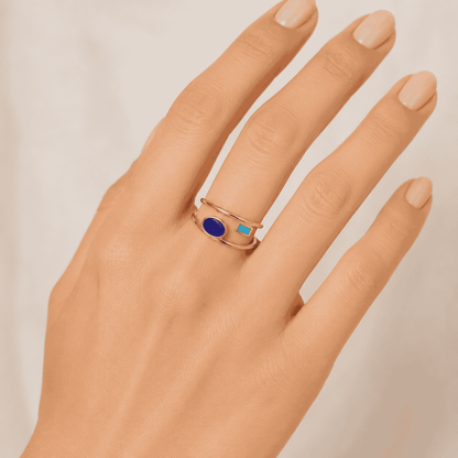 Ovi 18K Gold Plated Enamel Ring