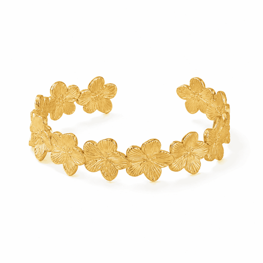Gilded Petal 18K Gold-Plated Bracelet – Floral Grace