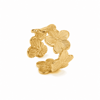 Gilded Petal 18K Gold-Plated Ring – Delicate Bloom