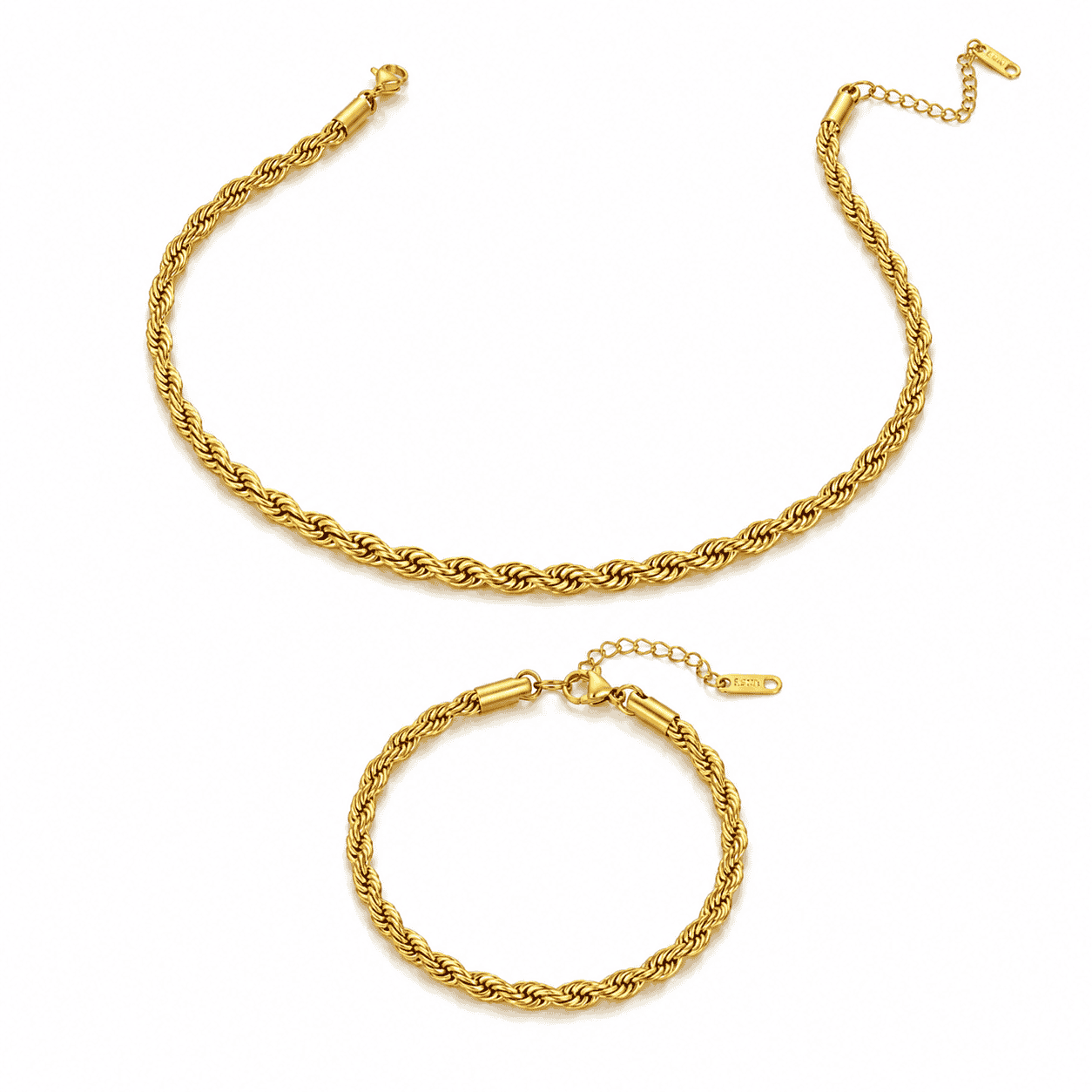 Twist Rope 18K Gold-Plated Set – Classic Texture