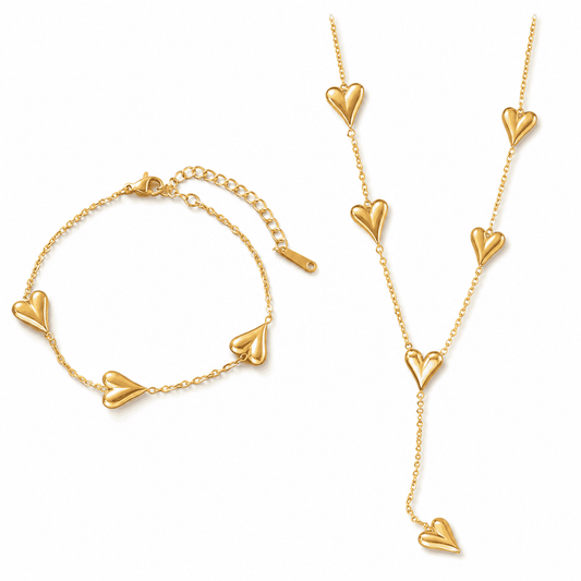 Golden Hearts Jewelry Set
