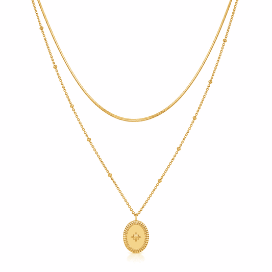Star Medallion Set Necklace