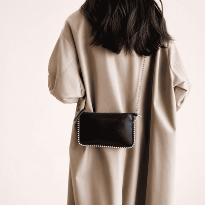 Pearl Trim Shoulder Clutch Bag