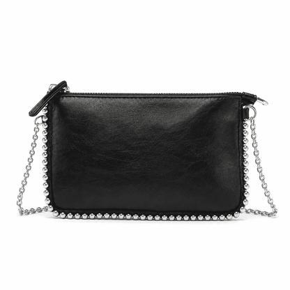 Pearl Trim Shoulder Clutch Bag