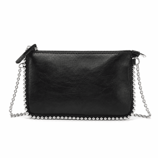 Pearl Trim Shoulder Clutch Bag