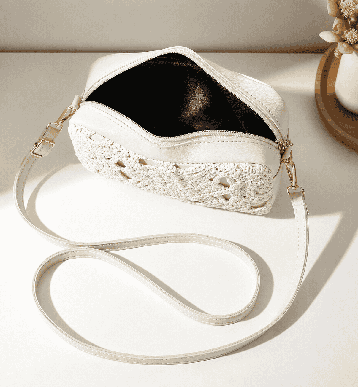 Lace Crochet Crossbody Bag